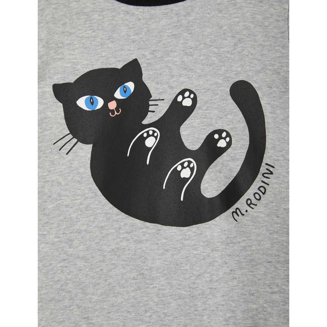 Mini Rodini Baby Cat Tee - Grey Melange