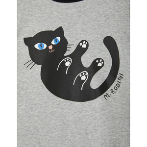 Mini Rodini Baby Cat Tee - Grey Melange