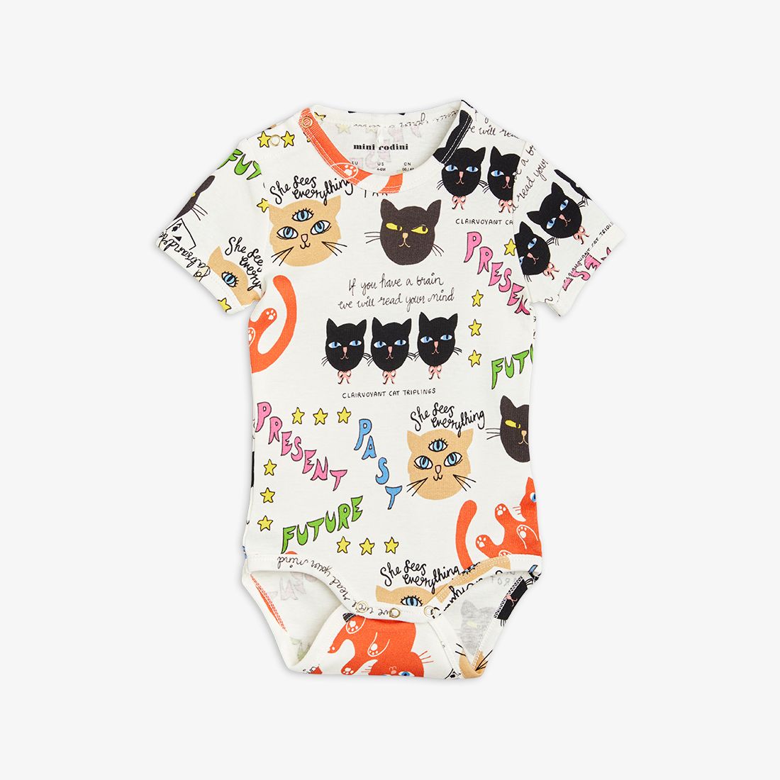Mini Rodini Clairvoyant Cats Bodysuit - Multi