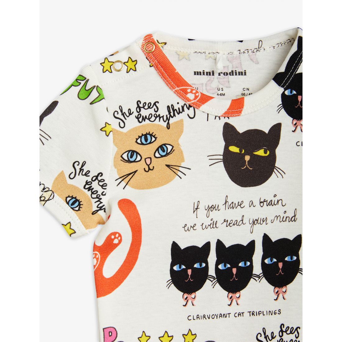 Mini Rodini Clairvoyant Cats Bodysuit - Multi