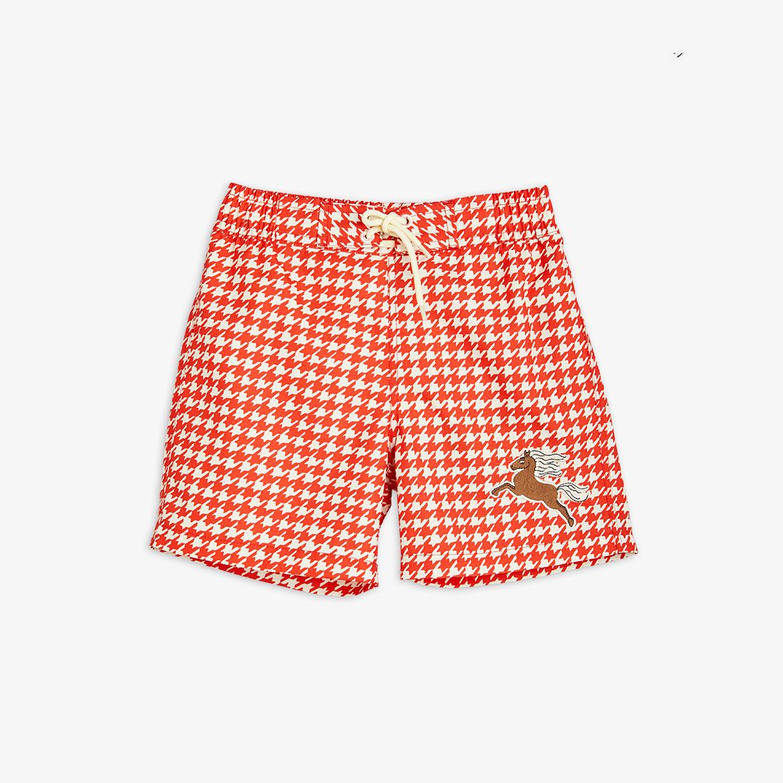 Mini Rodini Houndstooth Swim Shorts - Red