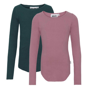 Molo Rochelle 2-Pack L/S T-Shirts - Green Orchid