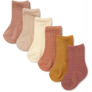 Konges Sløjd 6 Pack Pointelle Socks - Sahara Shades