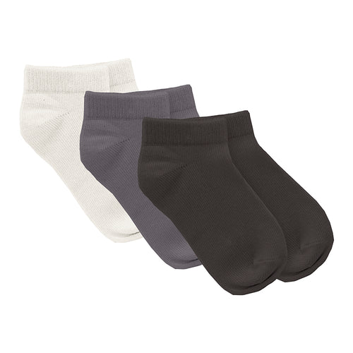 Kickee Pants Ankle Socks Set of Three - Natural, Midnight, and Slate