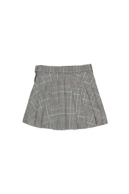 Tiny Cottons Tweed Pleated Skirt - Plaid