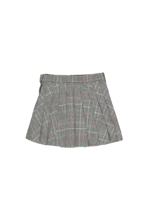 Tiny Cottons Tweed Pleated Skirt - Plaid