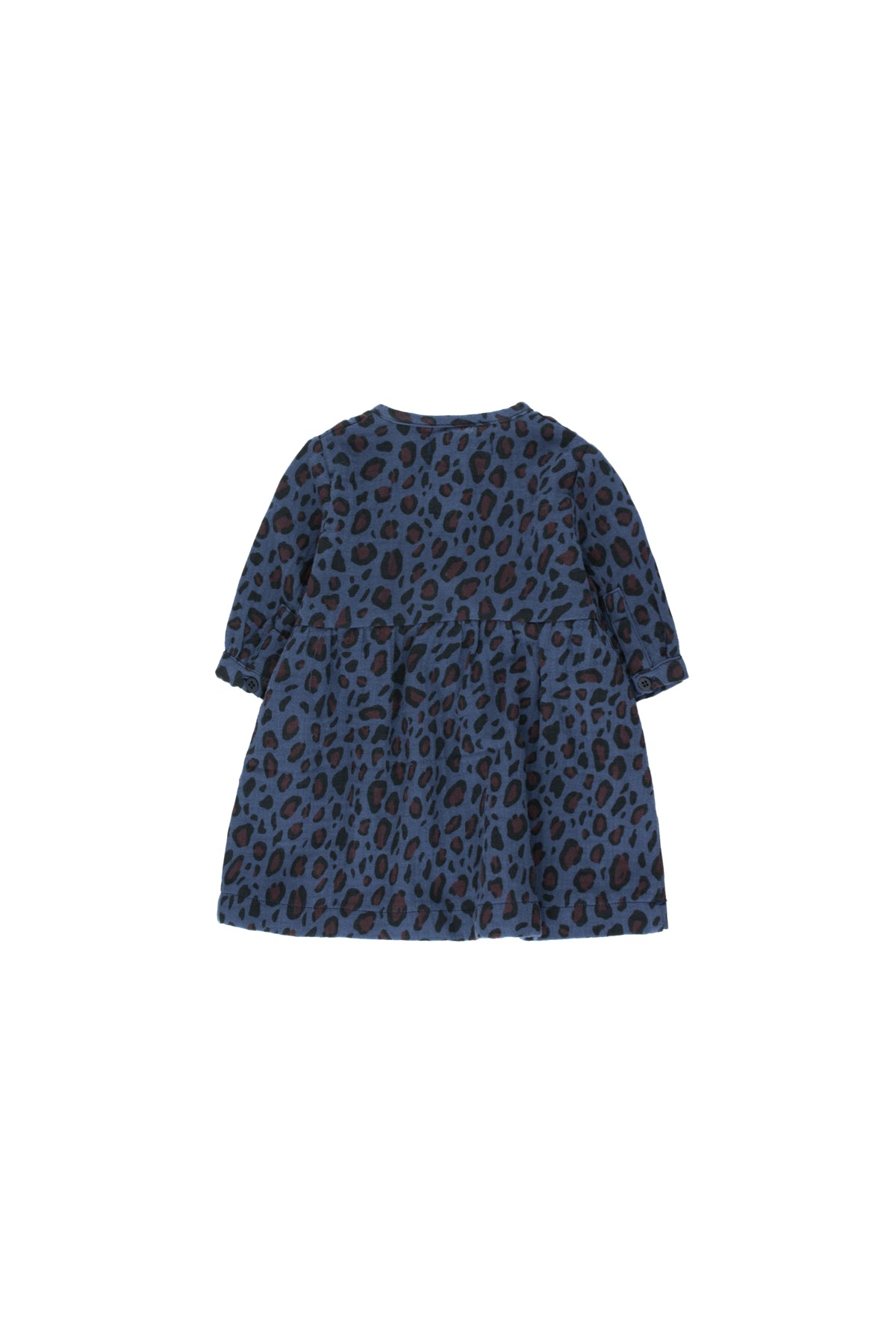 Tiny Cottons Animal Print Baby Dress - Light Navy/Dark Brown