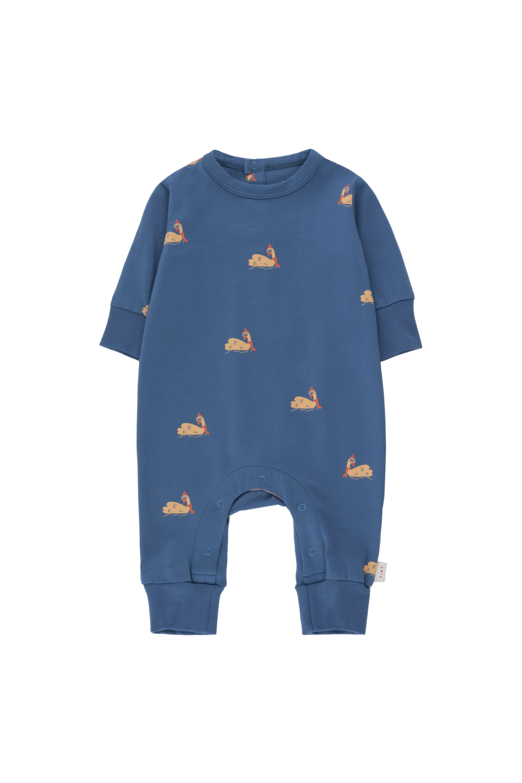 Tiny Cottons Swans One Piece - Soft Blue/Toffee