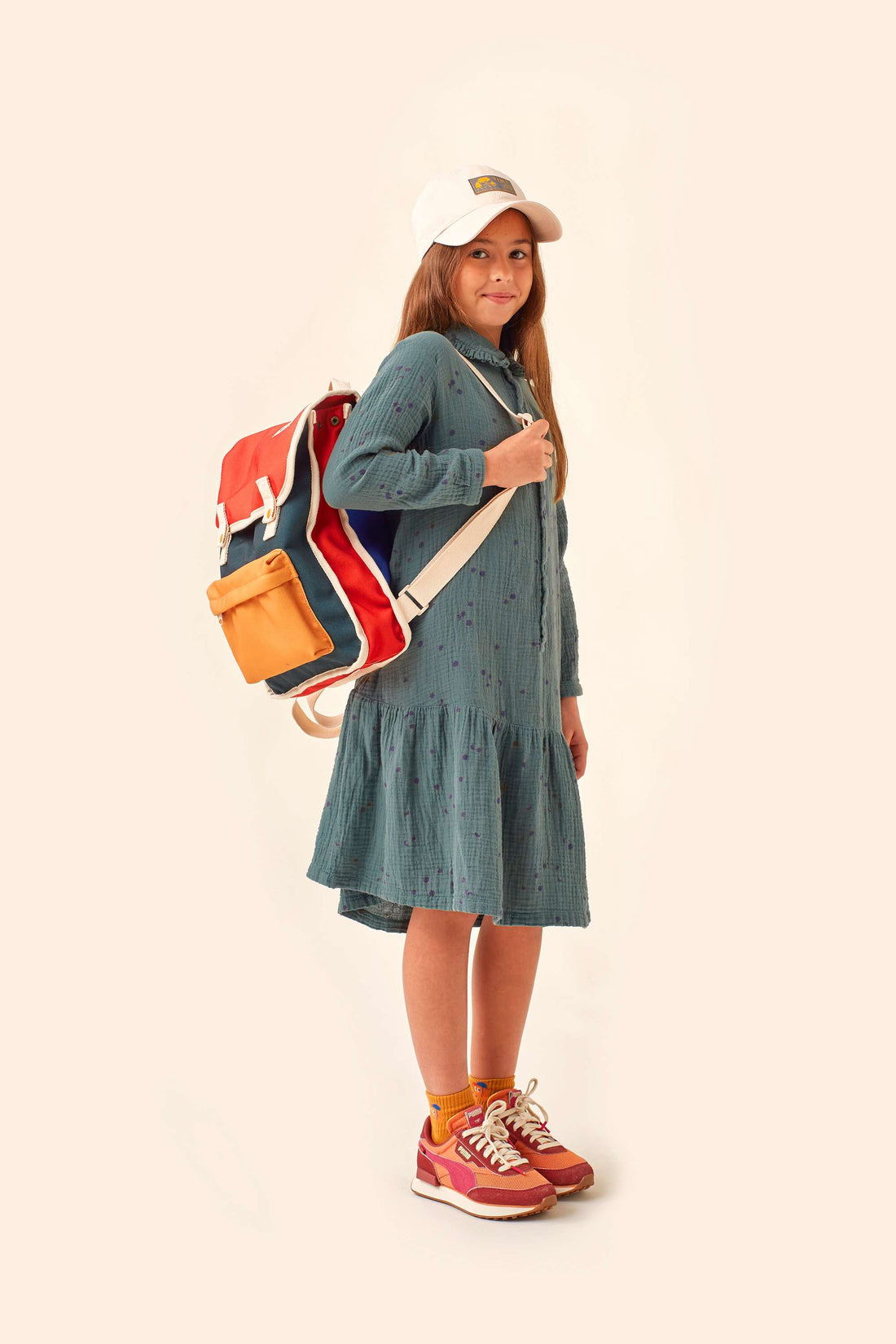 Tiny Cottons Sky Frills Dress - Stormy Blue/Navy