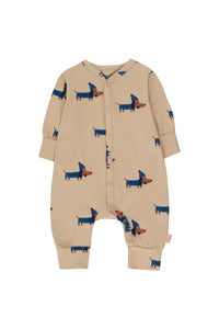 Tiny Cottons Dogs One-Piece - Taupe/Indigo