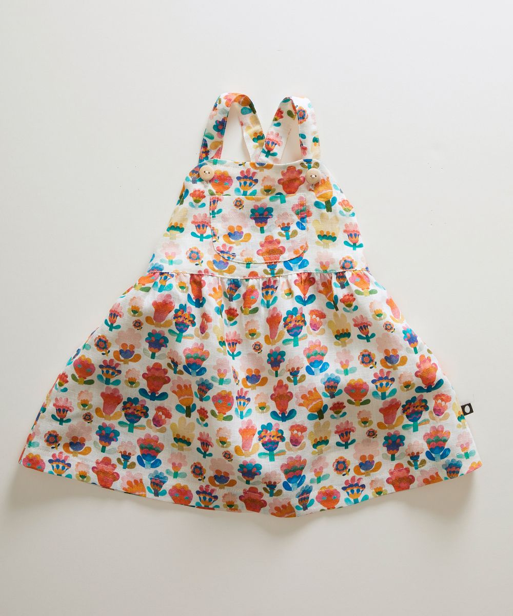 Oeuf Overall Dress - Multi/Large Flower