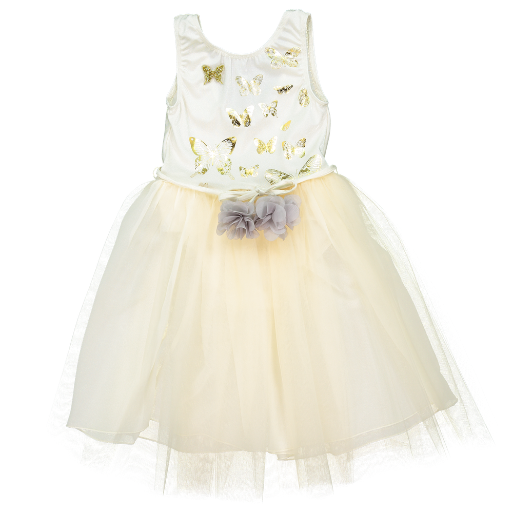 Atsuyo Et Akiko Papillones Dress - Ivory/Gold