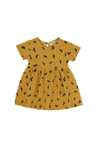 Dusq Cotton Muslin Baby Dress - Mellow Yellow