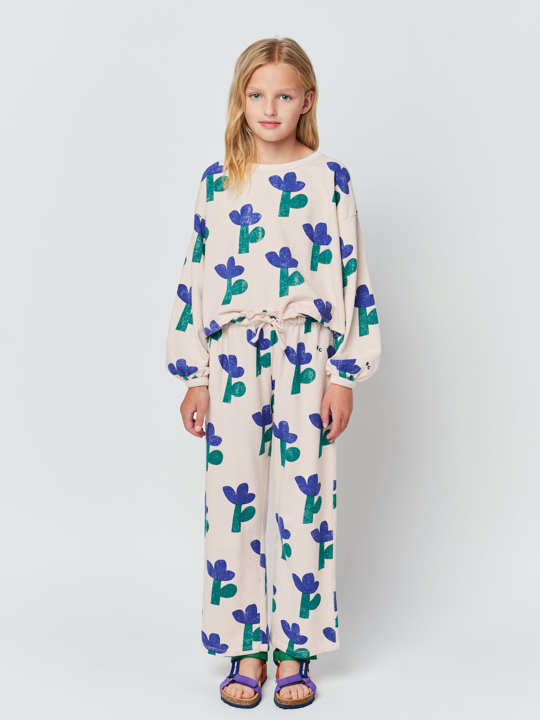 Bobo Choses Sea Flower All Over Cropped sweatshirt
