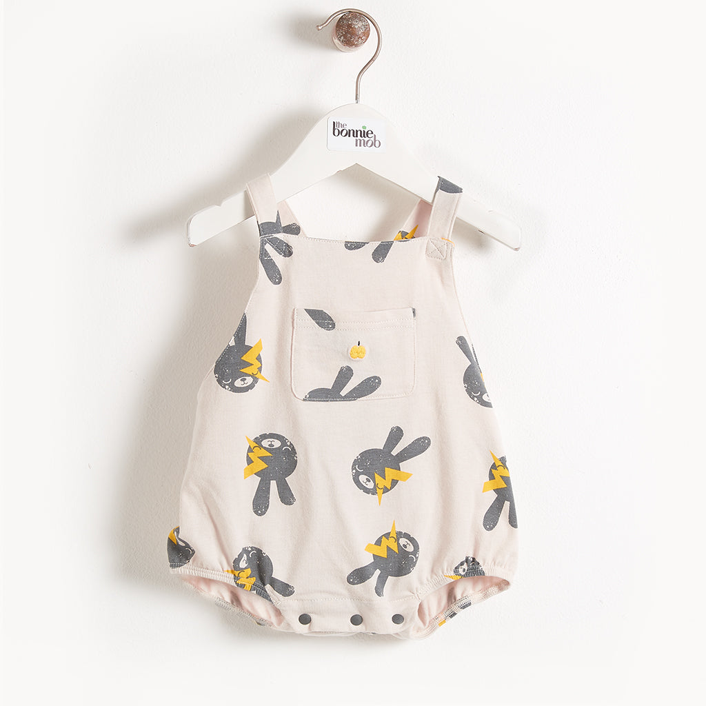 Bonnie Mob Blake Jersey Bubble Romper - Sand Bunny