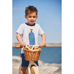 Mon Coeur Kids Plastic Bottle T-Shirt - Powder Blue & Green