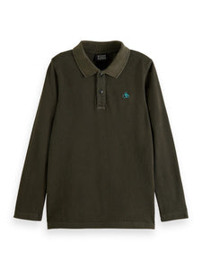 Scotch & Soda Boys Long Sleeve Polo - Forest