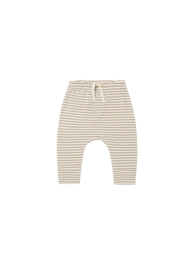 Quincy Mae Drawstring Pant - Warm Grey Stripe