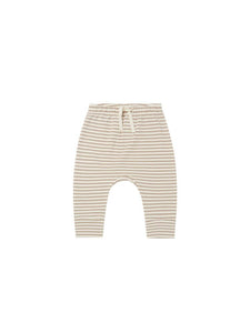 Quincy Mae Drawstring Pant - Warm Grey Stripe