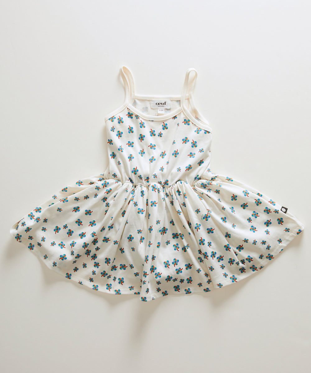 Oeuf Baby Flouncy Dress - Gardenia/Clover Print