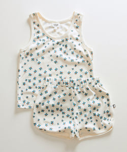 Oeuf Tank Top + Shorts Set - Gardenia/Clover Print