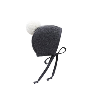 Briar Baby Charcoal Pom Bonnet