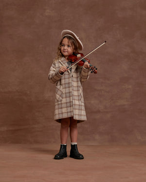 Rylee + Cru Longline Coat - Grey Plaid