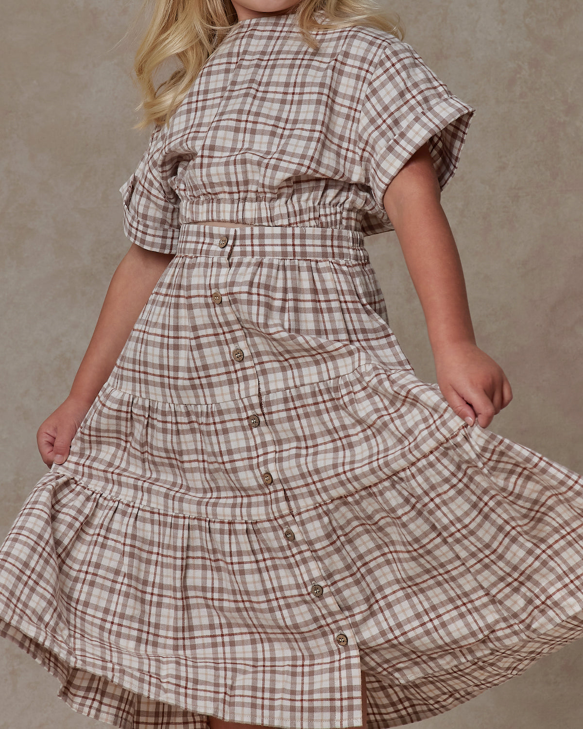 Rylee + Cru Joelle Skirt - Mocha Plaid