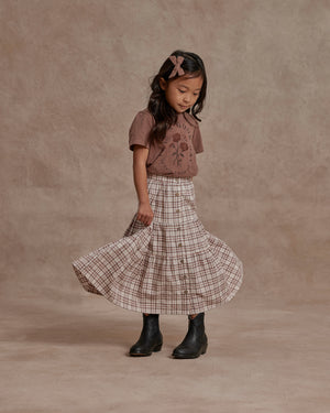 Rylee + Cru Joelle Skirt - Mocha Plaid
