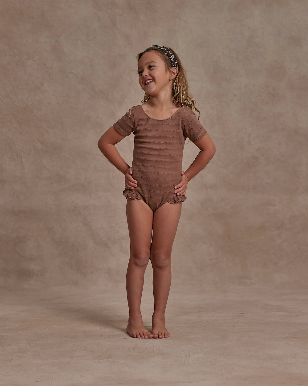 Rylee + Cru Cinched Ribbed Leotard - Mocha