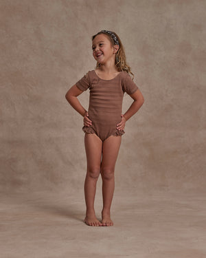 Rylee + Cru Cinched Ribbed Leotard - Mocha