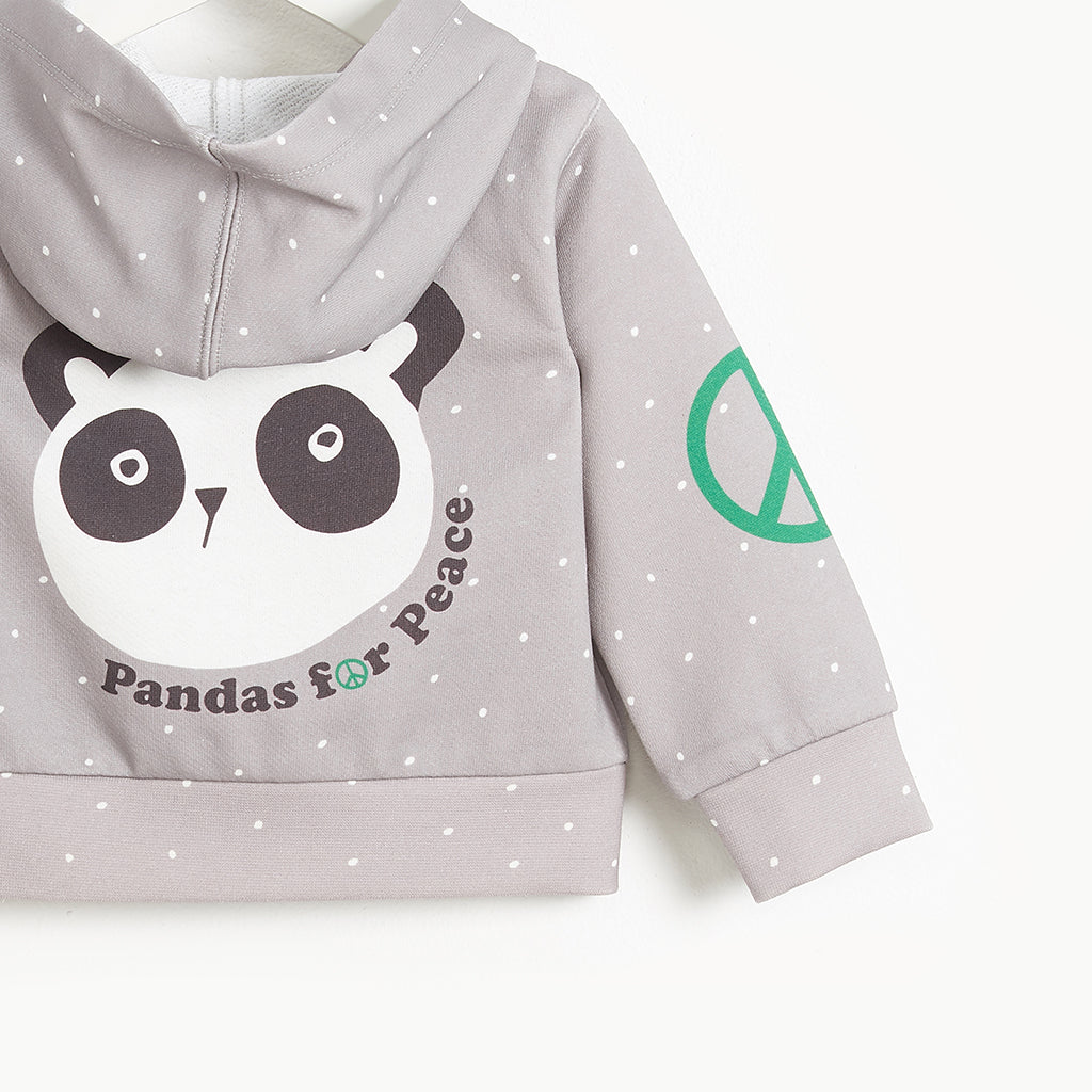 Bonnie Mob Donny Pandas For Peace Hoodie - Grey