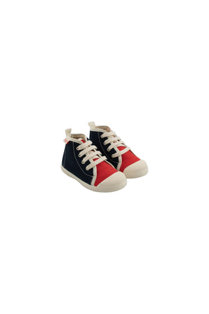 Tiny Cottons Color Block Hi-Top Sneakers - Navy/Deep red