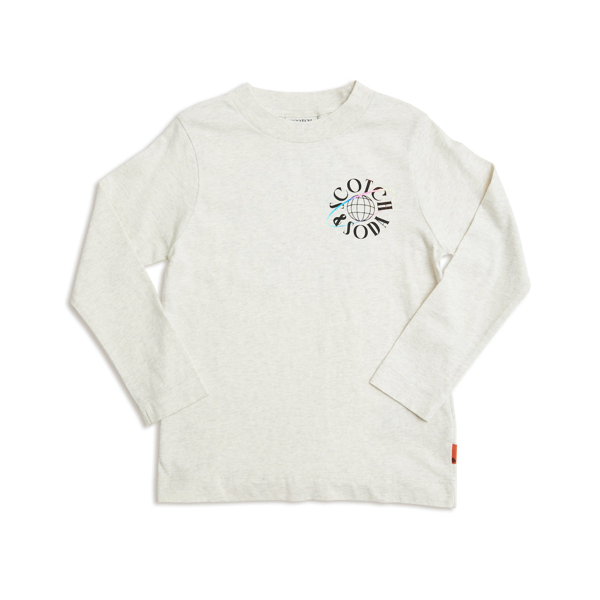 Scotch & Soda Boys Long Sleeve Artwork T-Shirt - Ecru