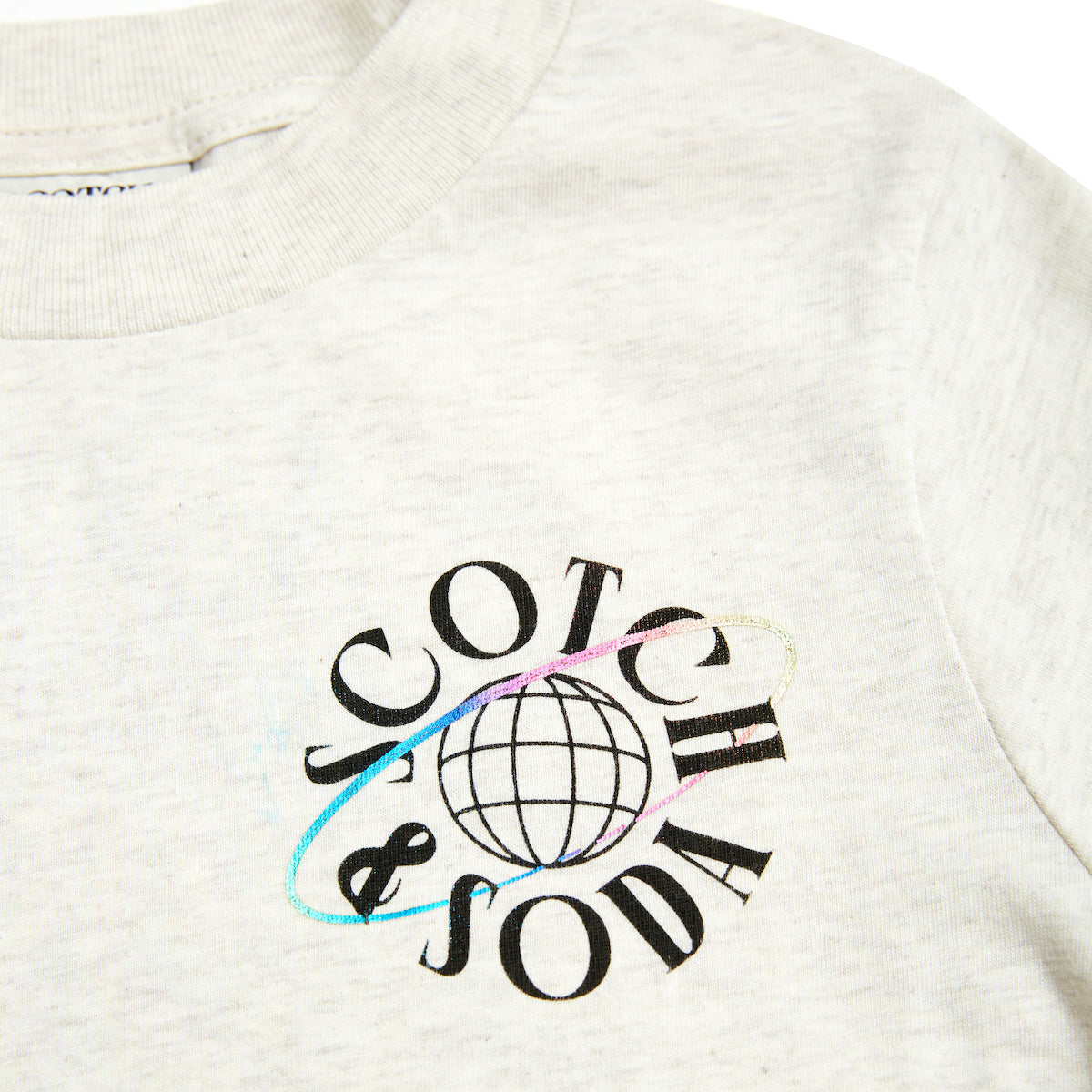 Scotch & Soda Boys Long Sleeve Artwork T-Shirt - Ecru
