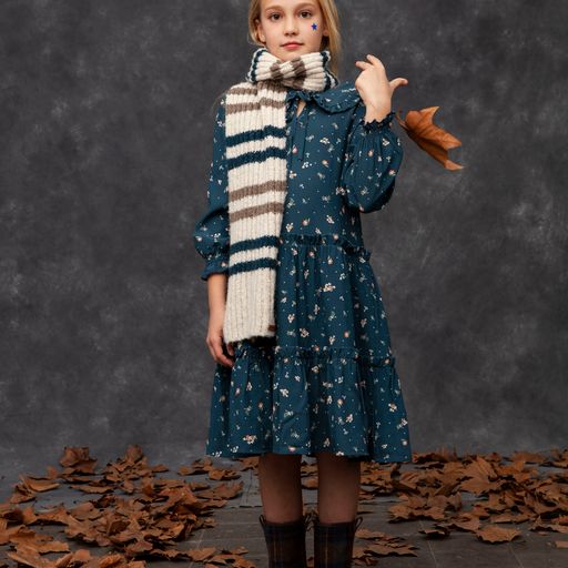 Tocoto Vintage Flowing Mini Dress Flowers Print - Dark Green Dreams of Cuteness Tocoto Vintage Flowing Mini Dress Flowers Print - Dark Green Dreams of Cuteness