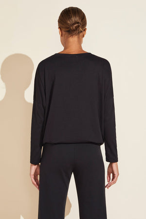 Eberjey Heather Slouchy Top - True Black