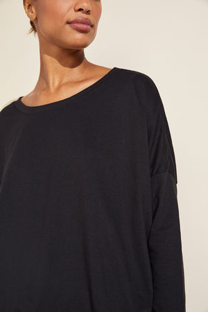 Eberjey Heather Slouchy Top - True Black