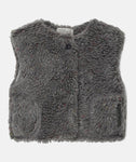 My Little Cozmo Erie Faux Shearling Baby Recycled Vest - Grey
