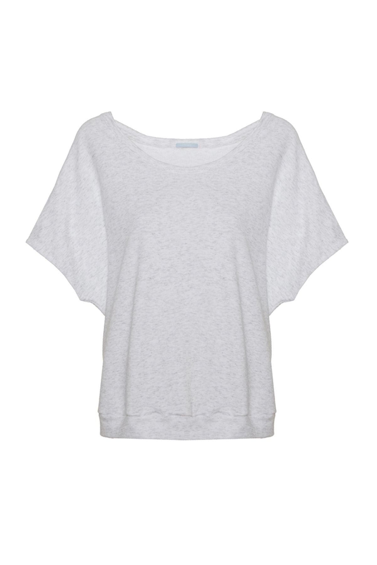 Eberjey Leonor Errand Short Sleeve Top - Cloud/Chambray