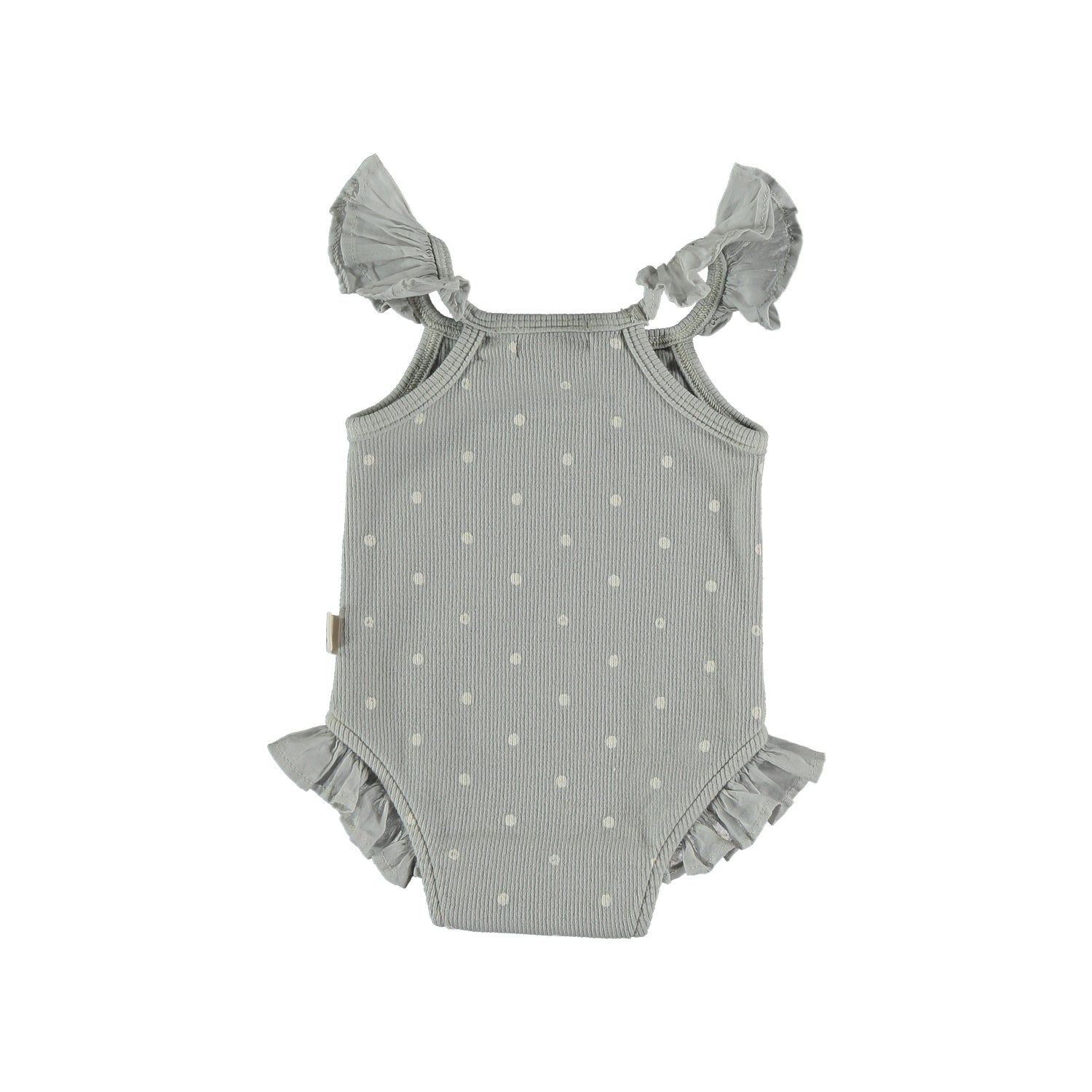 My Little Cozmo Ellie Organic Rib Print Baby Bodysuit - Light Grey