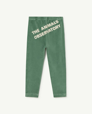 The Animals Observatory Velvet Camaleon Kids Pants - Green