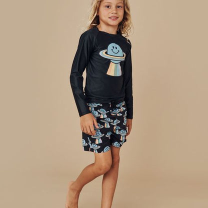 Huxbaby Rainbow Planet Swim Short - Rainbow Planet Print