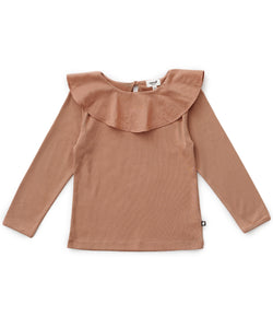 Oeuf Ruffle Collar Shirt - Dune