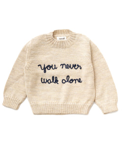 Oeuf Text Sweater - Bright Beige