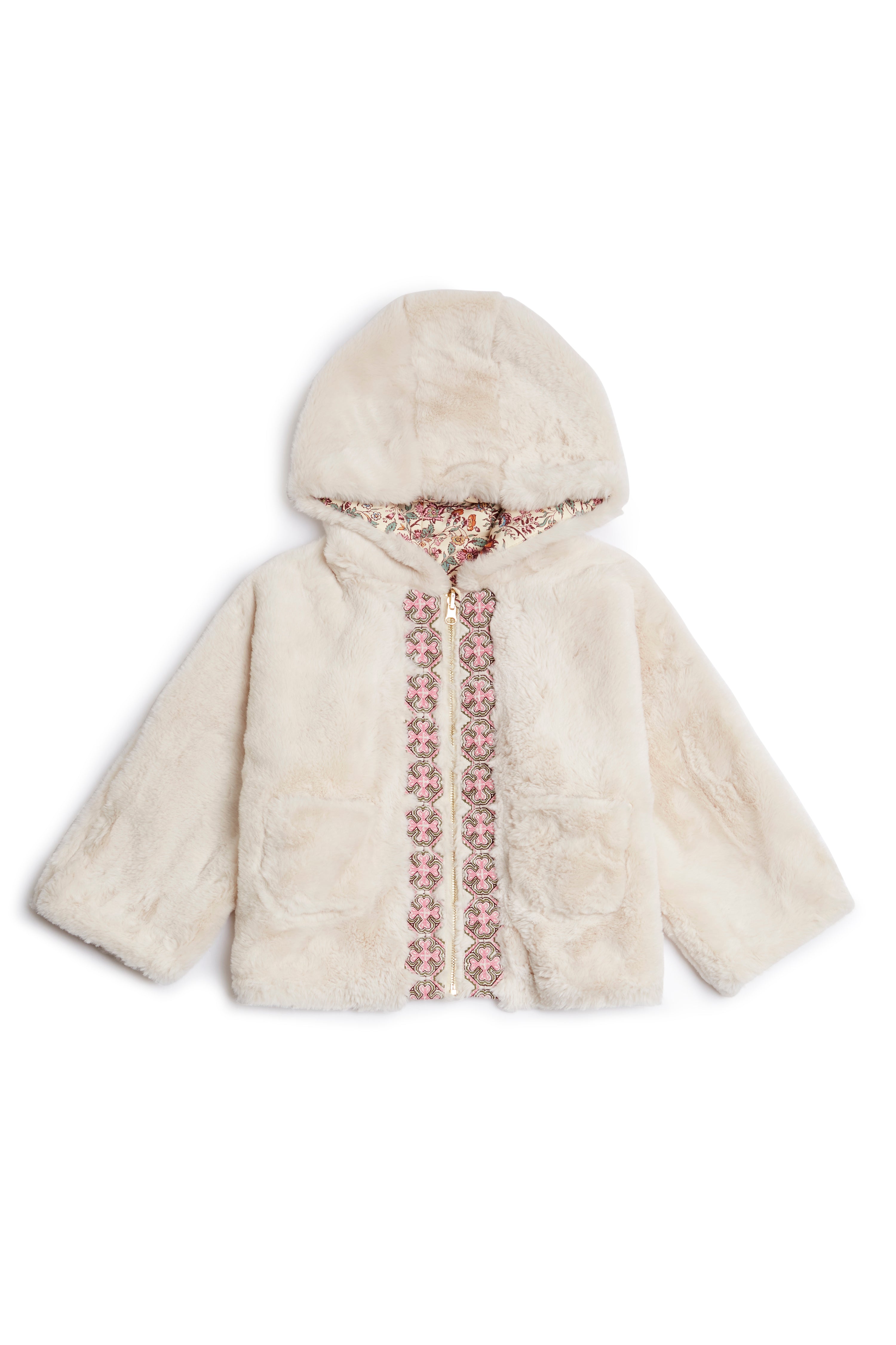 Louise Misha Reversible Coat Felvet - Cream Savage Garden