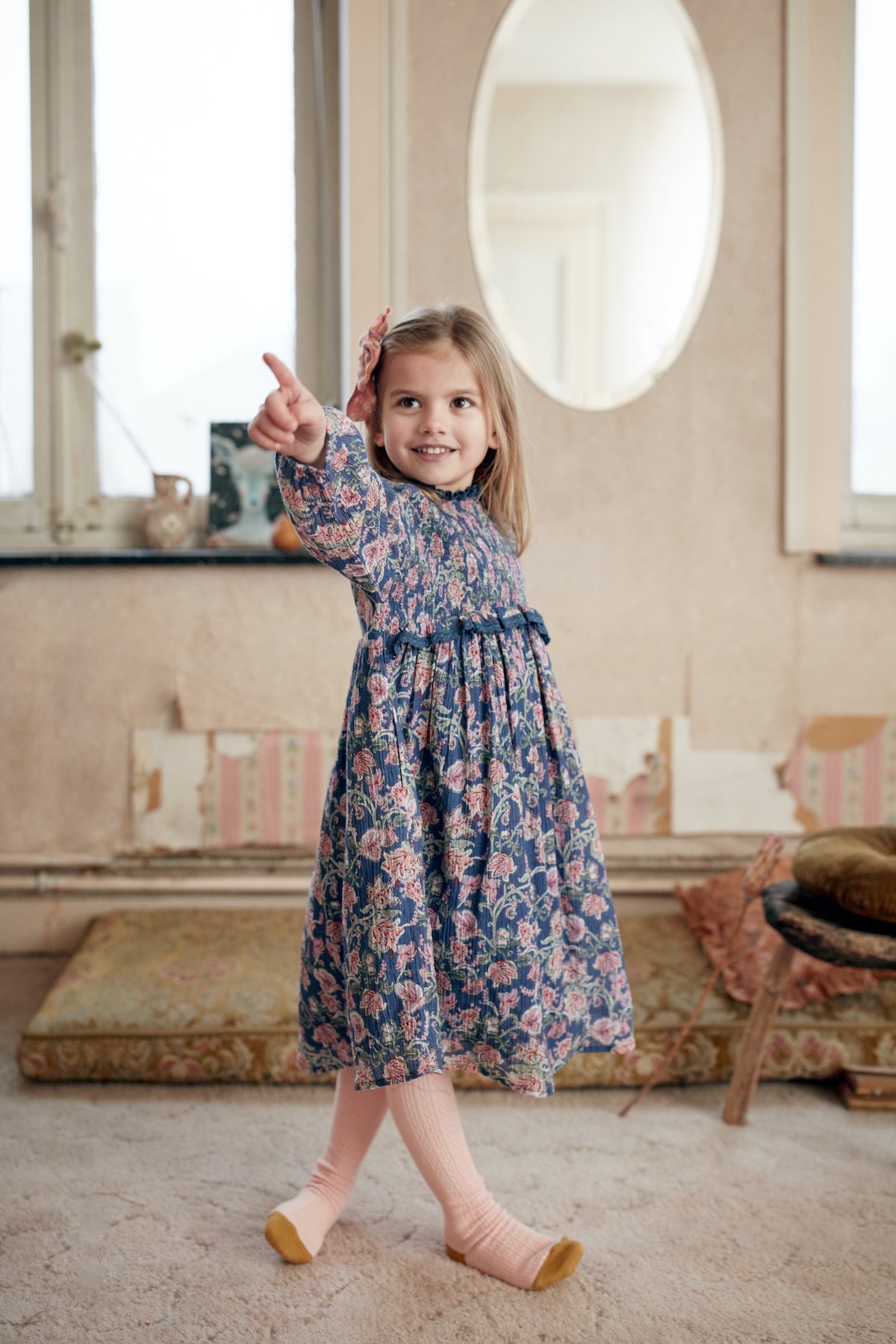 Louise Misha Dress Vexa - Blue Wild Flowers