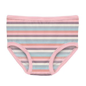 Kickee Pants Print Girl's Underwear - Spring Bloom Stripe