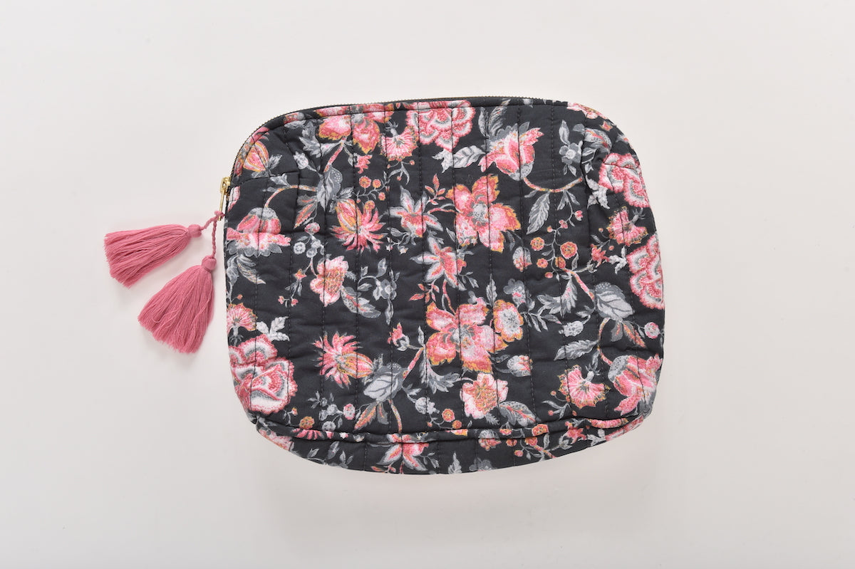 Louise Misha Pouch Teiki - Charcoal Tropical / Large