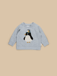 Huxbaby Cool Penguin Sweatshirt - Grey Marle